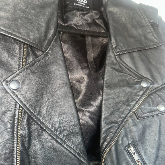 Sinequanone Paris sheep skin leather Biker Jacket - Picture 2 of 4